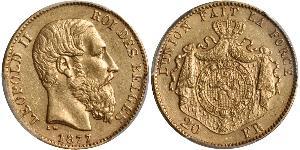 20 Franc Belgien Gold Leopold II (1835 - 1909)