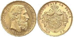 20 Franc Belgium Gold Leopold II of Belgium(1835 - 1909)