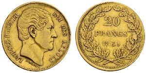 20 Franc Belgium Gold Leopold I of Belgium (1790-1865)