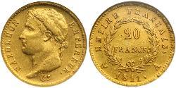 20 Franc Erstes Kaiserreich (1804-1814) Gold Napoleon Bonaparte(1769 - 1821)