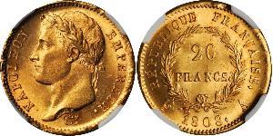 20 Franc Erstes Kaiserreich (1804-1814) Gold Napoleon Bonaparte(1769 - 1821)