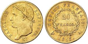 20 Franc Erstes Kaiserreich (1804-1814) Gold Napoleon Bonaparte(1769 - 1821)