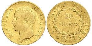 20 Franc Erstes Kaiserreich (1804-1814) Gold Napoleon Bonaparte(1769 - 1821)