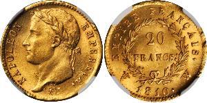 20 Franc Erstes Kaiserreich (1804-1814) Gold Napoleon Bonaparte(1769 - 1821)