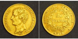20 Franc Erstes Kaiserreich (1804-1814) Gold Napoleon Bonaparte(1769 - 1821)