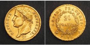 20 Franc Erstes Kaiserreich (1804-1814) Gold Napoleon Bonaparte(1769 - 1821)