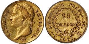20 Franc First French Empire (1804-1814) Gold Napoleon (1769 - 1821)