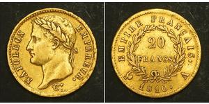 20 Franc First French Empire (1804-1814) Gold Napoleon (1769 - 1821)