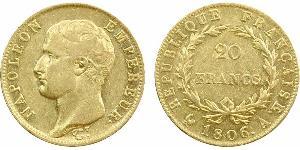 20 Franc First French Empire (1804-1814) Gold Napoleon (1769 - 1821)