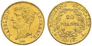 20 Franc First French Empire (1804-1814) Gold Napoleon (1769 - 1821)