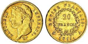 20 Franc First French Empire (1804-1814) Gold Napoleon (1769 - 1821)