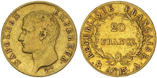 20 Franc First French Empire (1804-1814) Gold Napoleon (1769 - 1821)