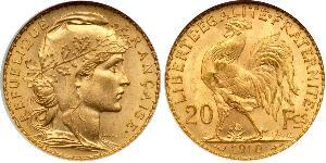 20 Franc French Third Republic (1870-1940)  Gold 
