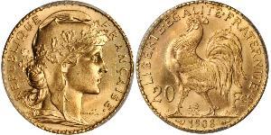 20 Franc French Third Republic (1870-1940)  Gold 