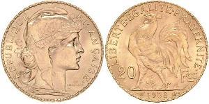 20 Franc French Third Republic (1870-1940)  Gold 