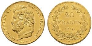 20 Franc July Monarchy (1830-1848) Gold Louis Philippe I of France (1773 -1850)