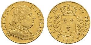 20 Franc Kingdom of France (1815-1830) Gold Ludwig XVIII (1755-1824)