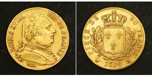 20 Franc Kingdom of France (1815-1830) Gold Ludwig XVIII (1755-1824)
