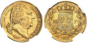 20 Franc Kingdom of France (1815-1830) Gold Ludwig XVIII (1755-1824)