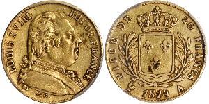 20 Franc Kingdom of France (1815-1830) Gold Ludwig XVIII (1755-1824)