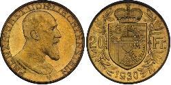 20 Franc Liechtenstein (1719 - ) Gold Franz I, Prince of Liechtenstein (1853 -1938)