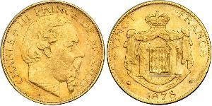 20 Franc Monaco (1297 - ) Gold Charles III. von Monaco (1818-1889)