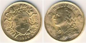 20 Franc Schweiz Gold 