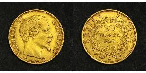 20 Franc Second French Empire (1852-1870) Gold Napoleon III (1808-1873)
