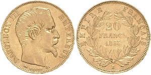20 Franc Second French Empire (1852-1870) Gold Napoleon III (1808-1873)
