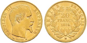 20 Franc Second French Empire (1852-1870) Gold Napoleon III (1808-1873)