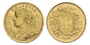 20 Franc Switzerland Gold 