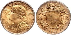 20 Franc Switzerland Gold 