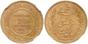 20 Franc Tunisia Gold 