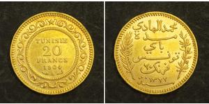 20 Franc Tunisia (1956 - ) Gold 