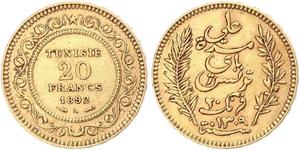 20 Franc Tunisia (1956 - ) Gold 