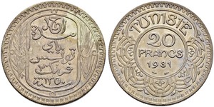 20 Franc Tunisia (1956 - ) Gold 