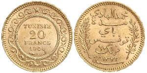 20 Franc Tunisia (1956 - ) Gold 