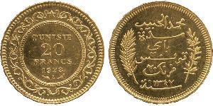 20 Franc Tunisia (1956 - ) Gold 