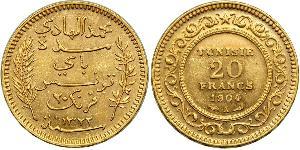 20 Franc Tunisia (1956 - ) Gold 