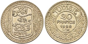 20 Franc Tunisia (1956 - ) Gold 
