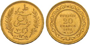 20 Franc Tunisia (1956 - ) Gold 