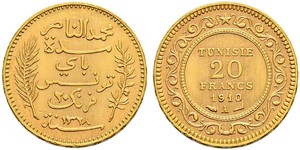 20 Franc Tunisia (1956 - ) Gold 