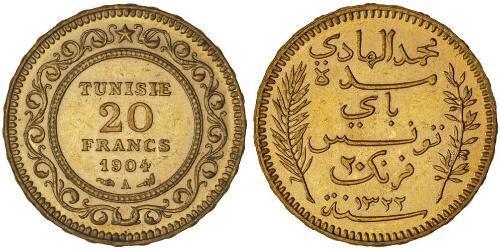 20 Franc Tunisia (1956 - ) Gold 