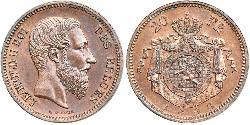 20 Franc Belgien Kupfer Leopold II (1835 - 1909)