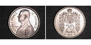 20 Franc Monaco (1297 - ) Kupfer/Nickel Louis II. von Monaco (1870-1949)