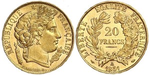20 Franc Deuxième République (France) (1848-1852) Or 