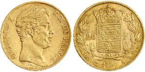 20 Franc Kingdom of France (1815-1830) Or Charles X de France (1757-1836)