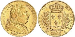 20 Franc Kingdom of France (1815-1830) Or Louis XVIII de France  (1755-1824)