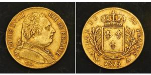 20 Franc Kingdom of France (1815-1830) Or Louis XVIII de France  (1755-1824)
