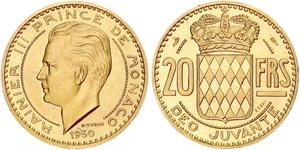 20 Franc Monaco Or Rainier III